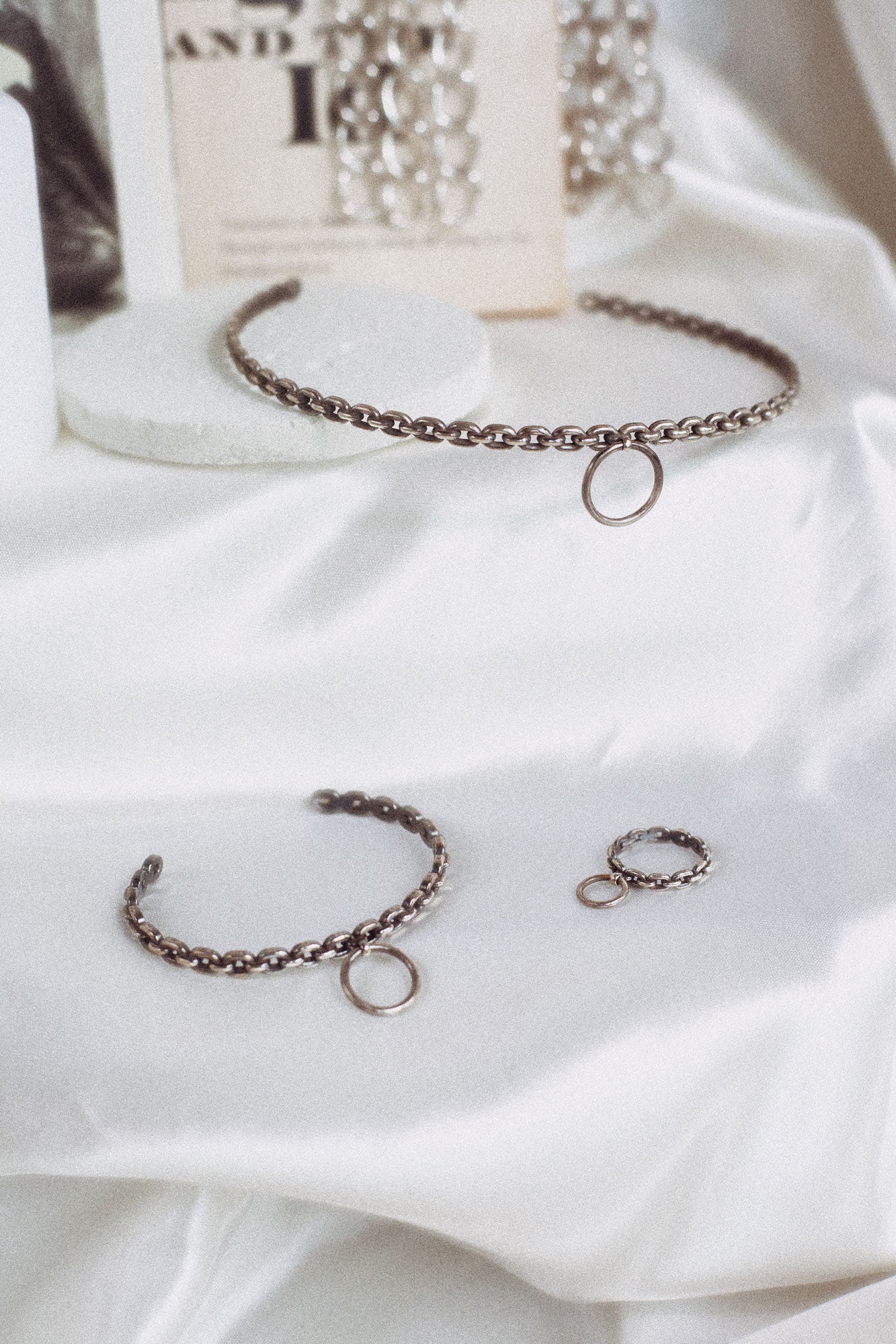 Bound Chain Choker Necklace in sterling silver
