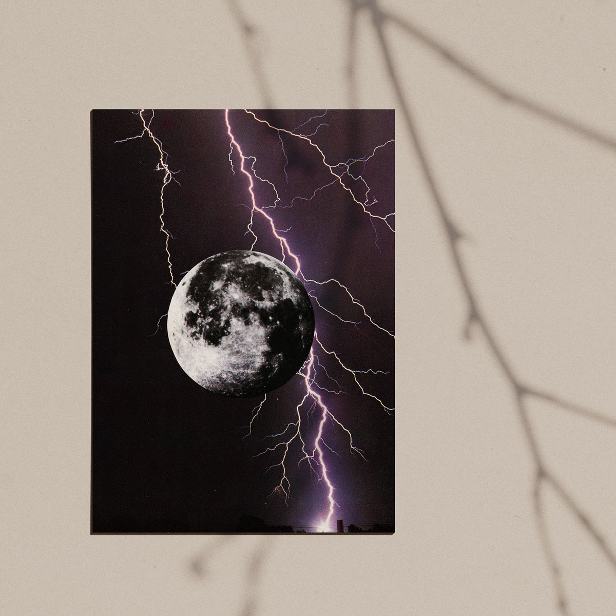 Lunar Lightning Giclee Archival Collage Photo Print | Dark Gothic