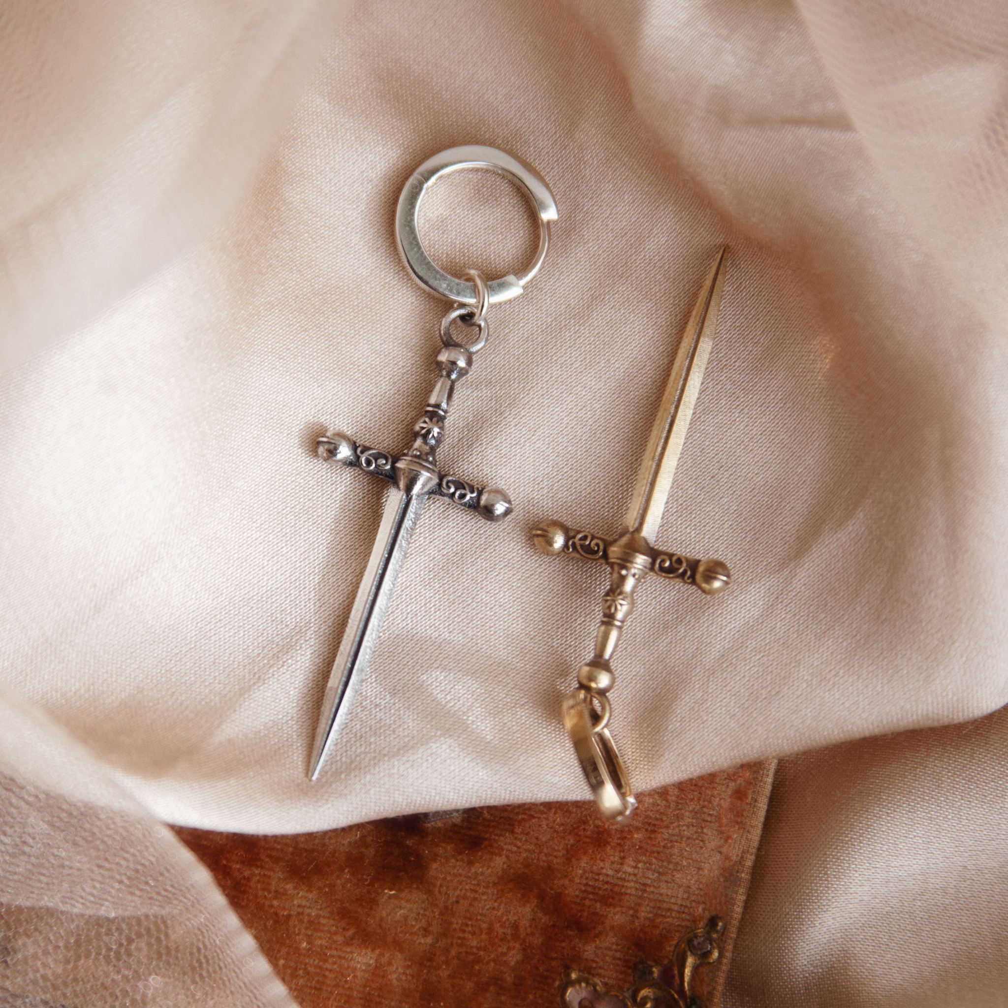 Ritual Dagger Huggie Earrings