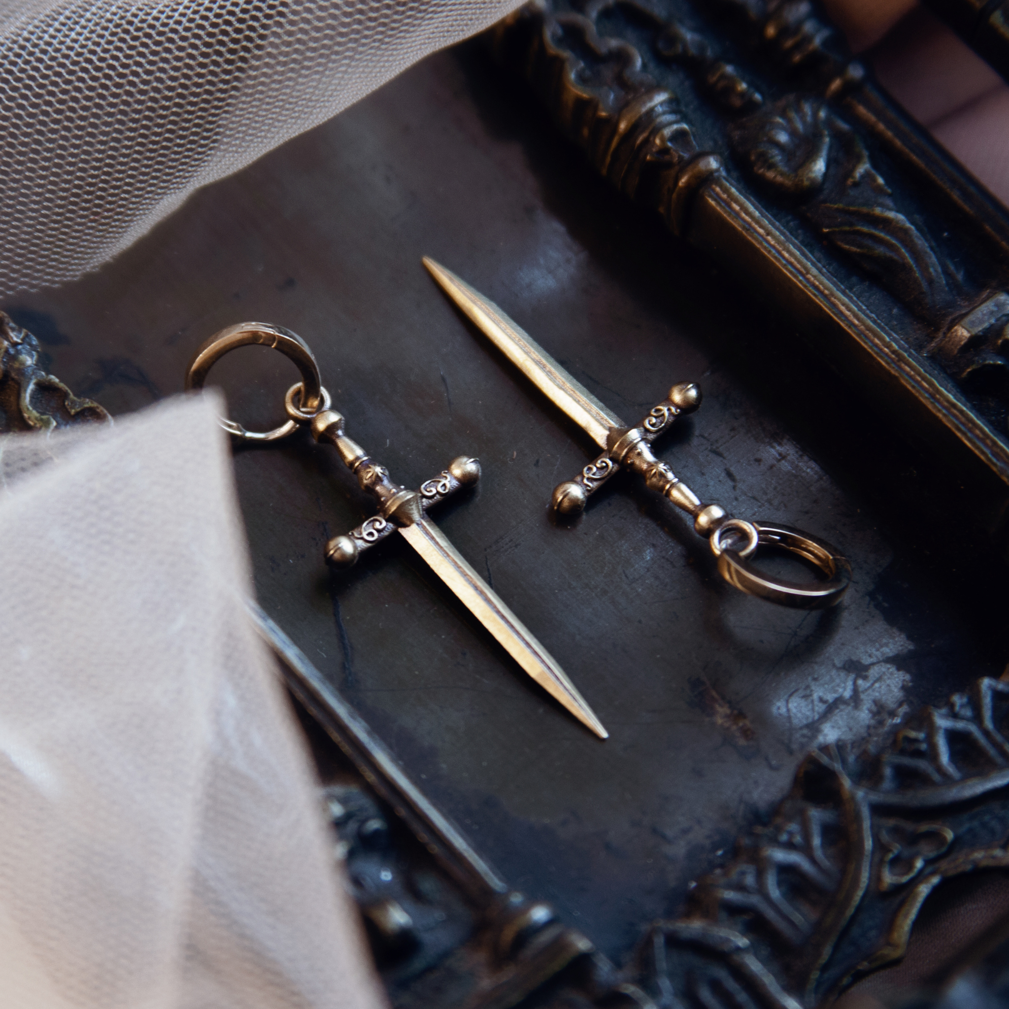Ritual Dagger Huggie Earrings