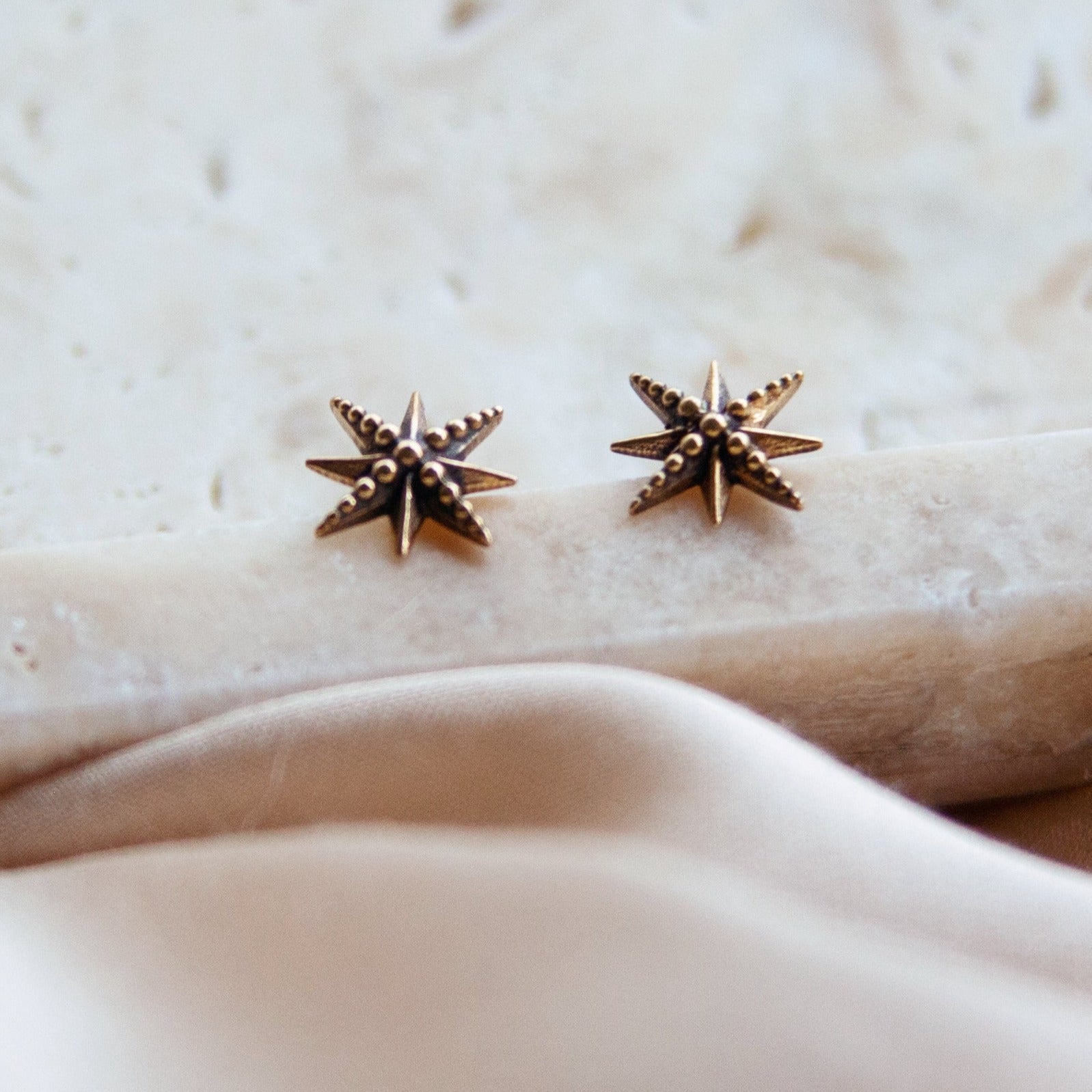 Astraea Earrings in brass