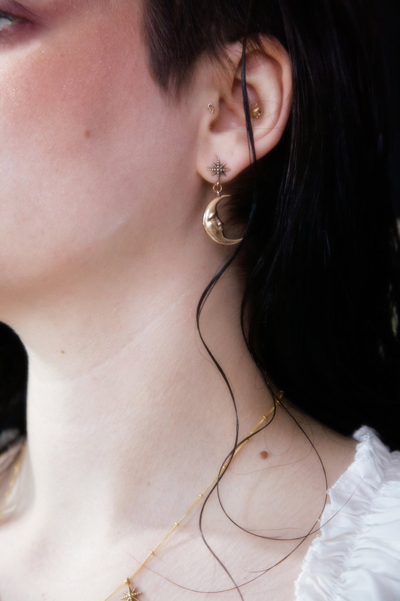 Dreamweaver Earrings in brass