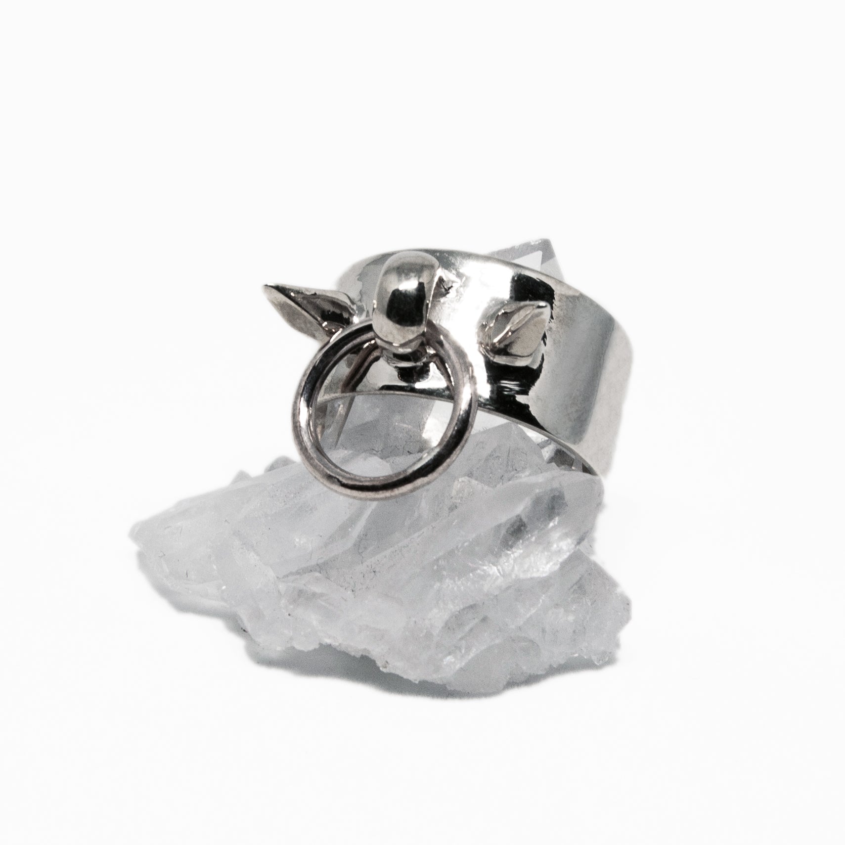 spiked bound ring in sterling silver