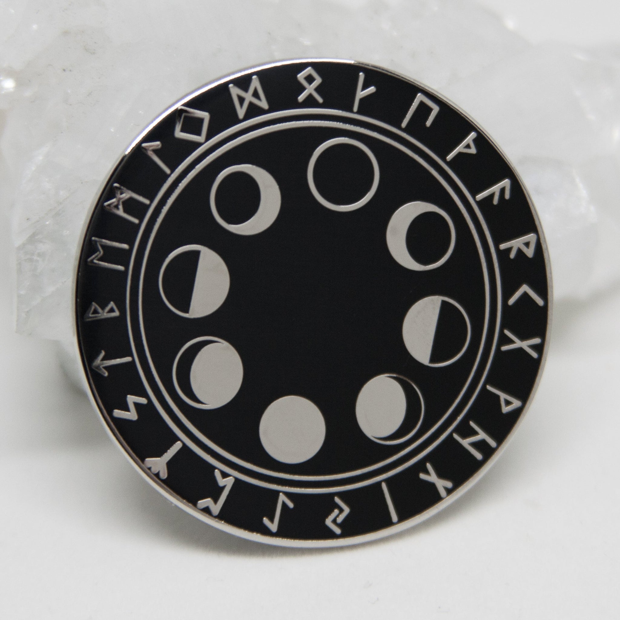 Moon Phase & Rune Hard Enamel Pin