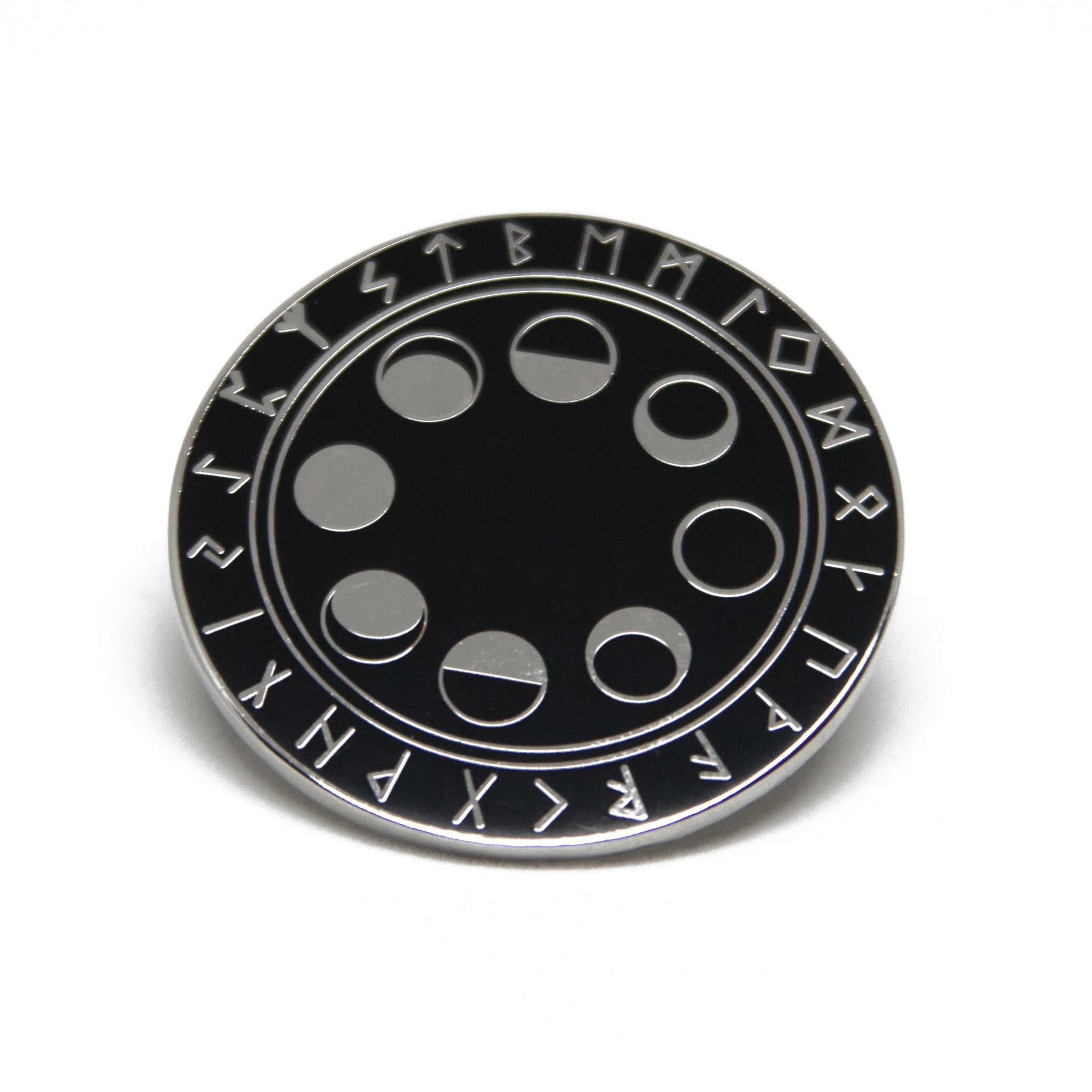 Moon Phase & Rune Hard Enamel Pin