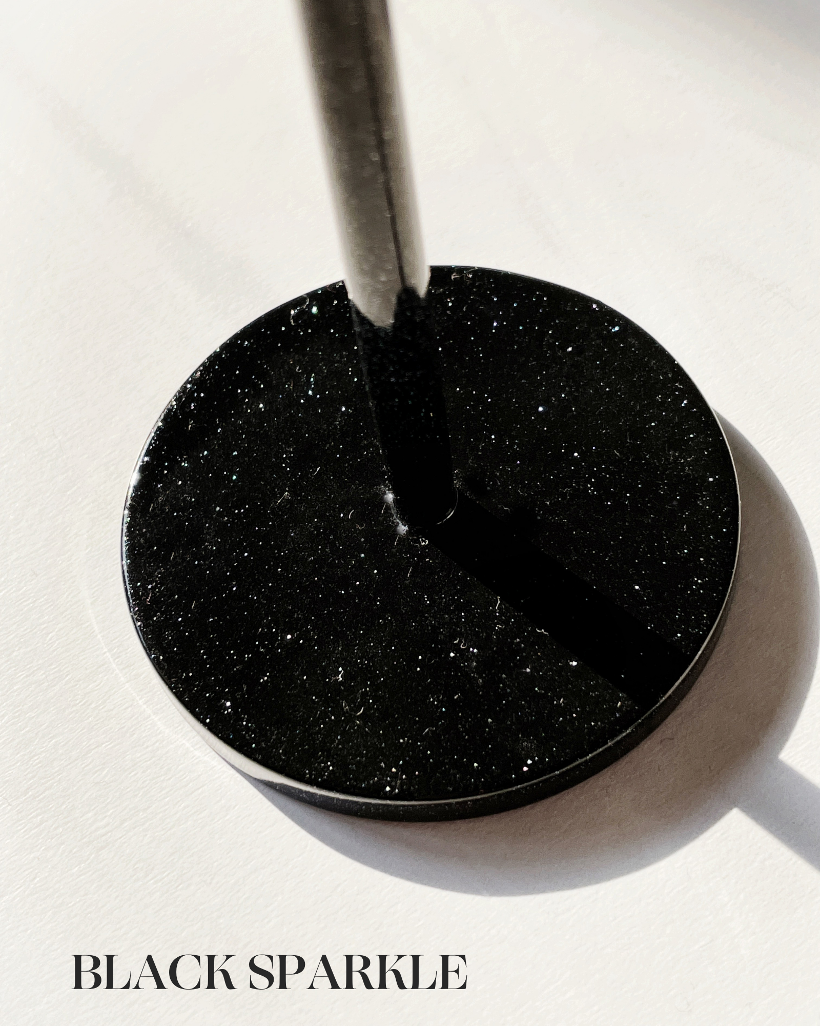 Lunar Moon Candlestick holder in black glitter sparkle colorway