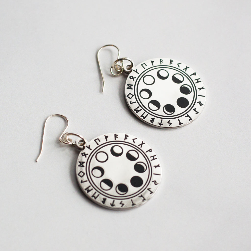 Moonphase & Rune Earrings